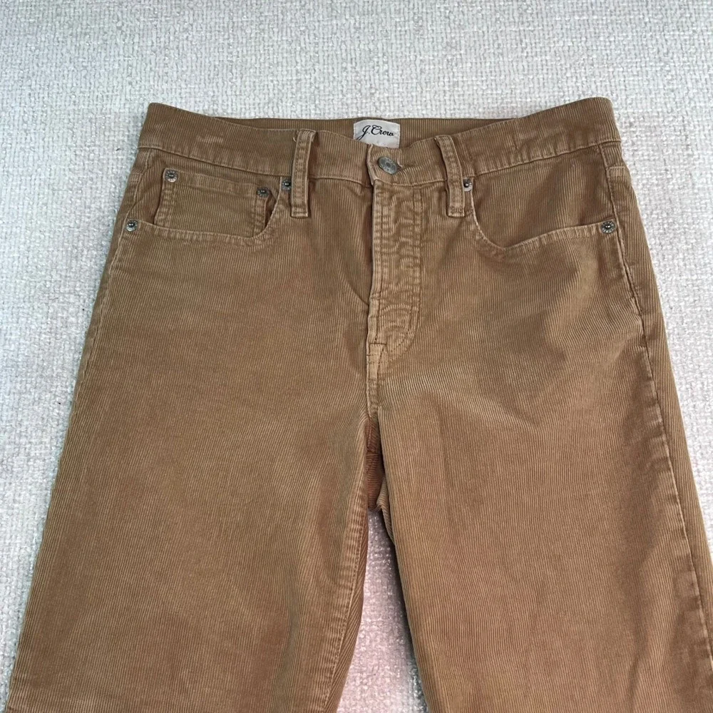 J.Crew‎ Vintage Slim Straight Corduroy Pants Womens 27 Khaki Tan Mid Rise Casual